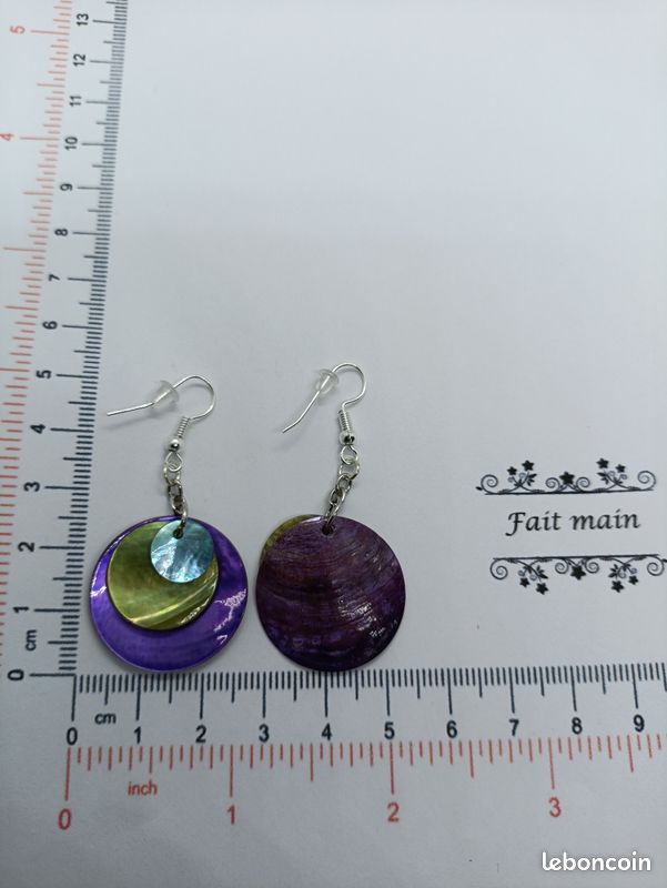 Boucles D'oreilles Fantaisie N17 - Bijoux Occasion Sans Marque