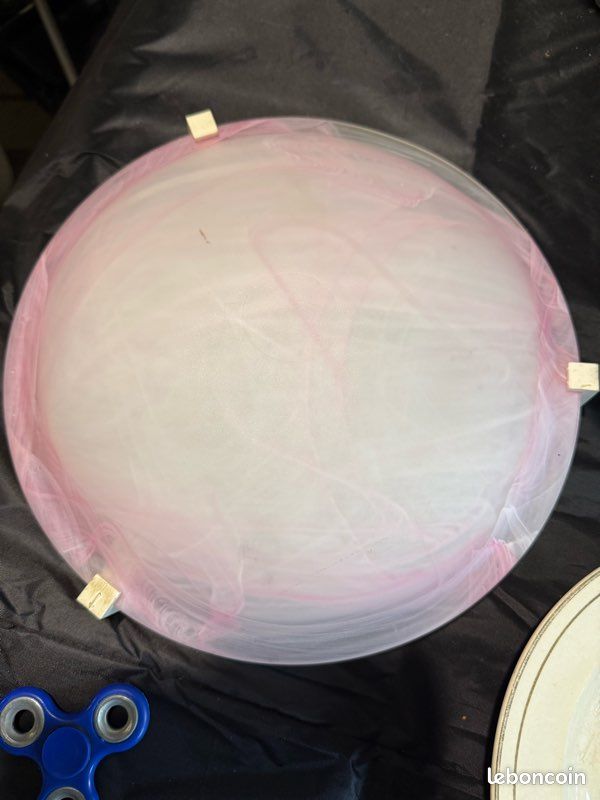 Plafonnier vintage en verre style Murano rose et blanc (image 2)
