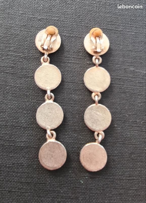 Boucles D'oreilles Clips Vintage Biche De Bère - Motif Biche - Occasion