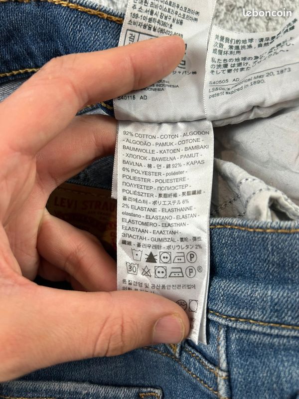 Jean Levis 711 Bleu Coupe Skinny pour femme W26 FR36 L30 #LEV1913 (image 11)