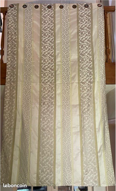 Paire de rideaux beige Compagnie des étoffes (image 1)