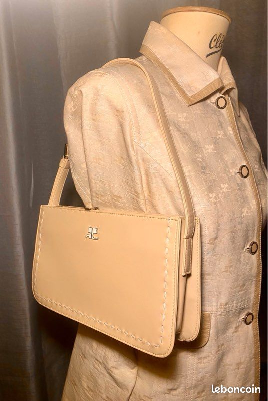 Rarissime sac baguette Courreges cuir véritable et structure sublime luxe (image 2)