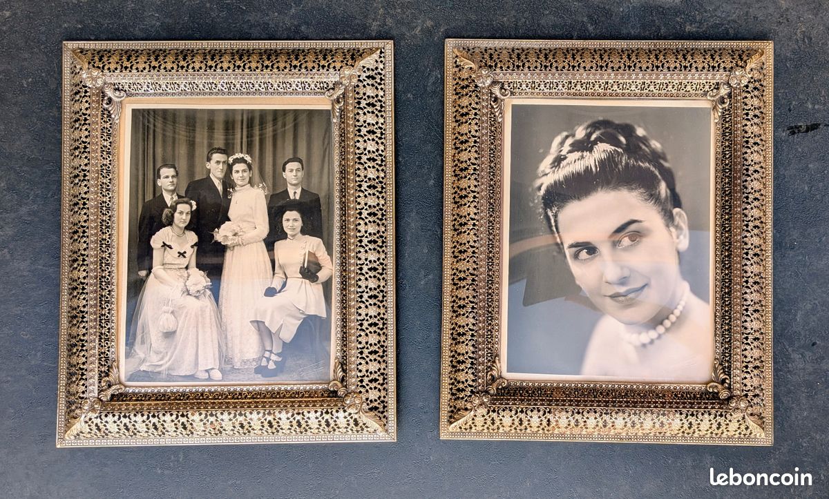 Cadre Photo Vintage Métal 10x15 Cm - Années 60/70 - Argenté - Occasion