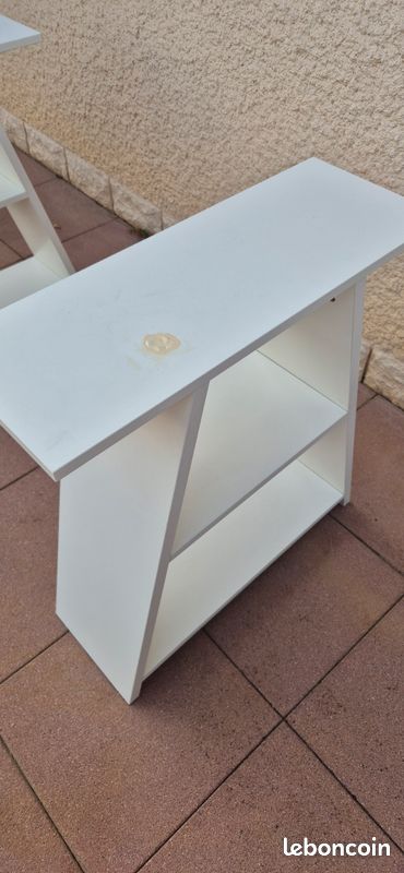 Bureau Tréteaux Blanc et plateau verre IKEA (image 7)