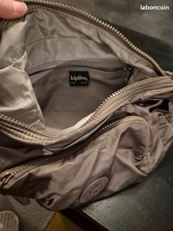 Sac à Main Kipling En Toile Marron - Occasion, Style Bandoulière, Pour Femme
