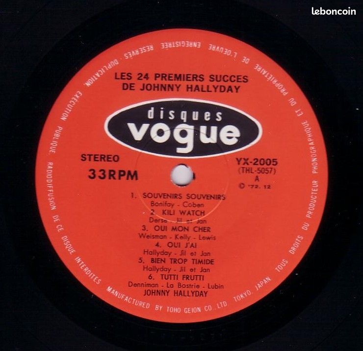 Vinyle Pressage Japonais Johnny Hallyday (image 3)