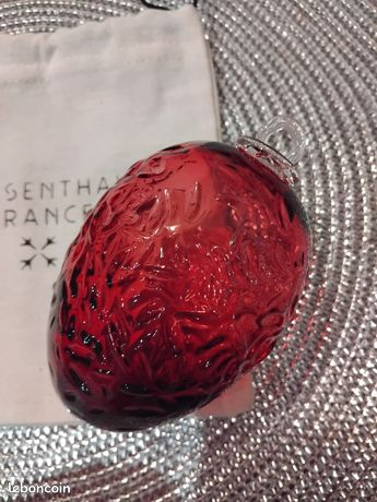 BOULE DE NOEL Piaf rouge verrerie Meisenthal collection 2021 Neuve en boite EUR 66,00 - FR