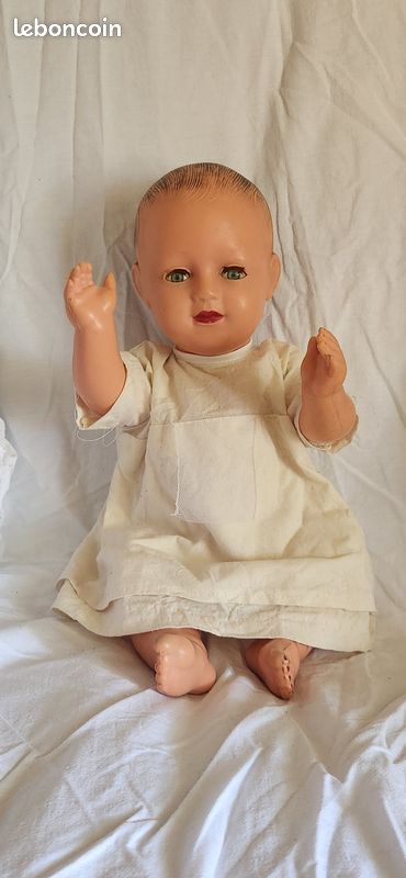 Ancienne Poupée Dominique SNF – Celluloïd, 39 Cm, Mode Années 1960, France