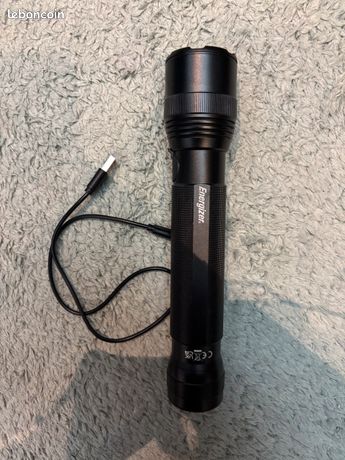 Lampe Torche LED Rechargeable USB - Noire - 1 Achetée = 1 Offerte ! - NEUF