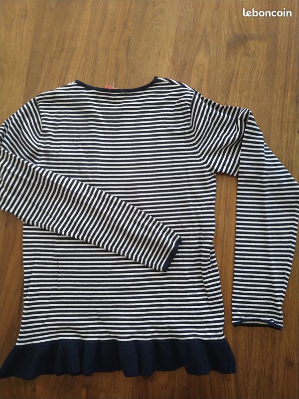 Pull fin Okaïdi bleu rayé (image 3)