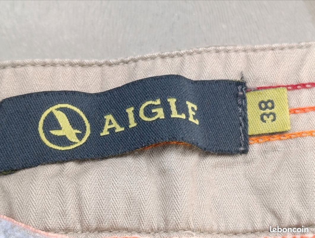 Pantalon droit en velours côtelé Aigle – Couleur Grège / Beige Taupe (image 3)