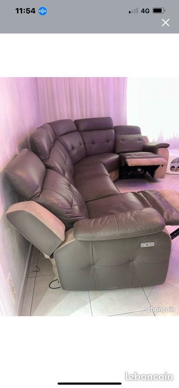 Canape d angle cuir relax (image 1)