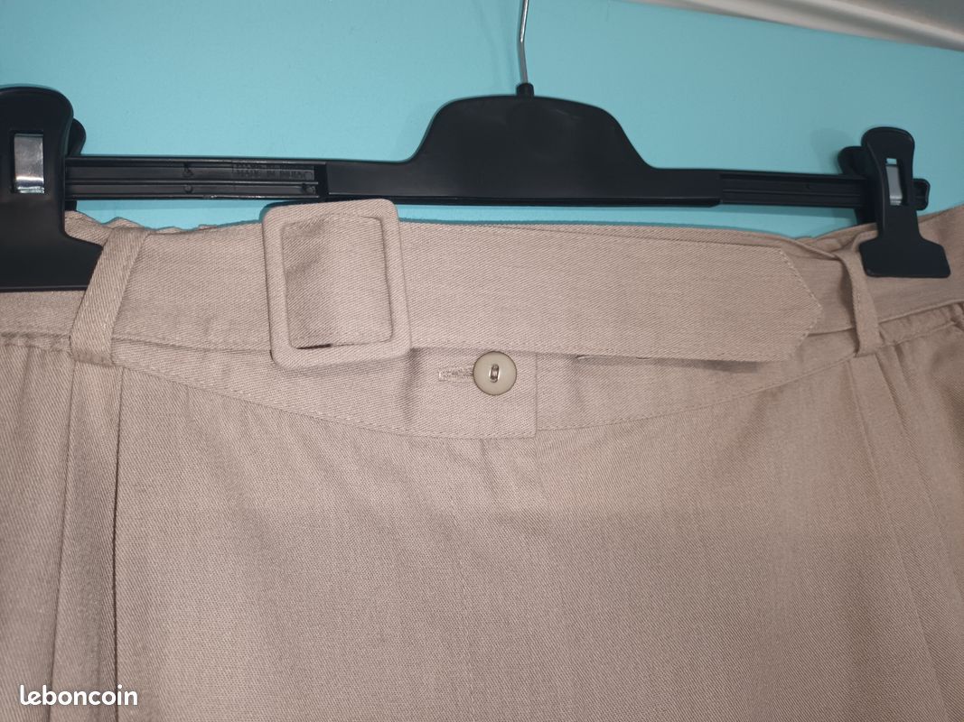 Pantalon toile beige T46 (mam33133) (image 4)