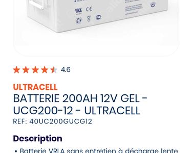 Batterie 200Ah 12V GEL - UCG200-12 - Ultracell