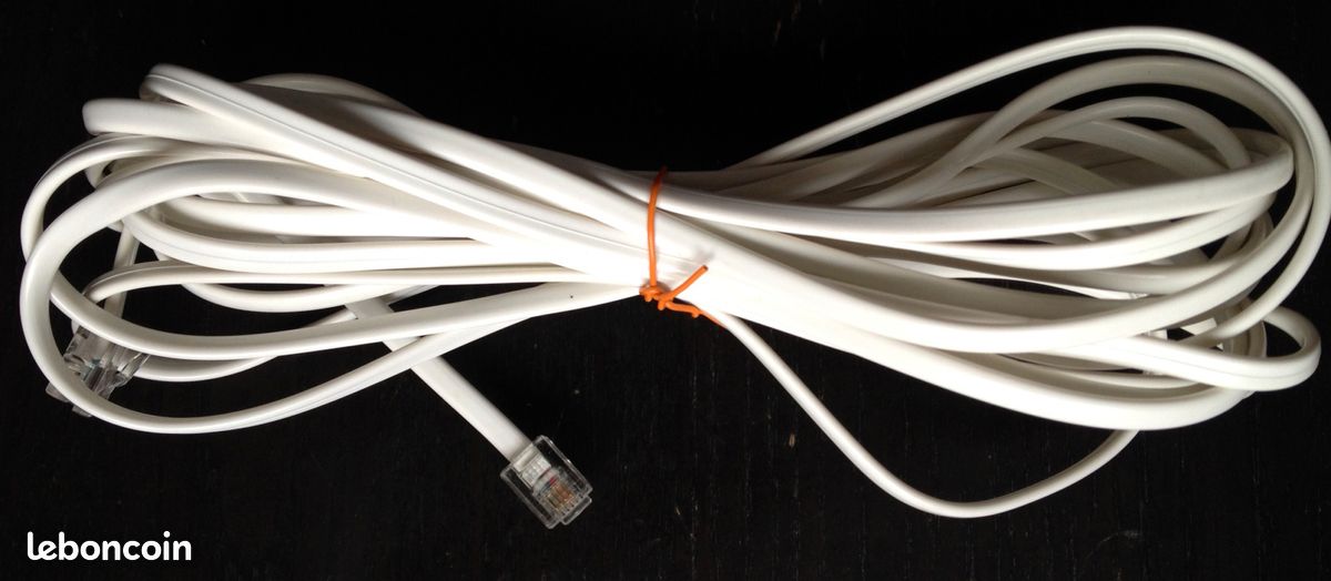 CÂBLE TÉLÉPHONIQUE 5m RJ11 compatible avec les box internet NEUF (image 1)