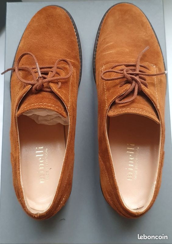 Derbies cuir velours tabac MINELLI 36 LM75 (image 6)