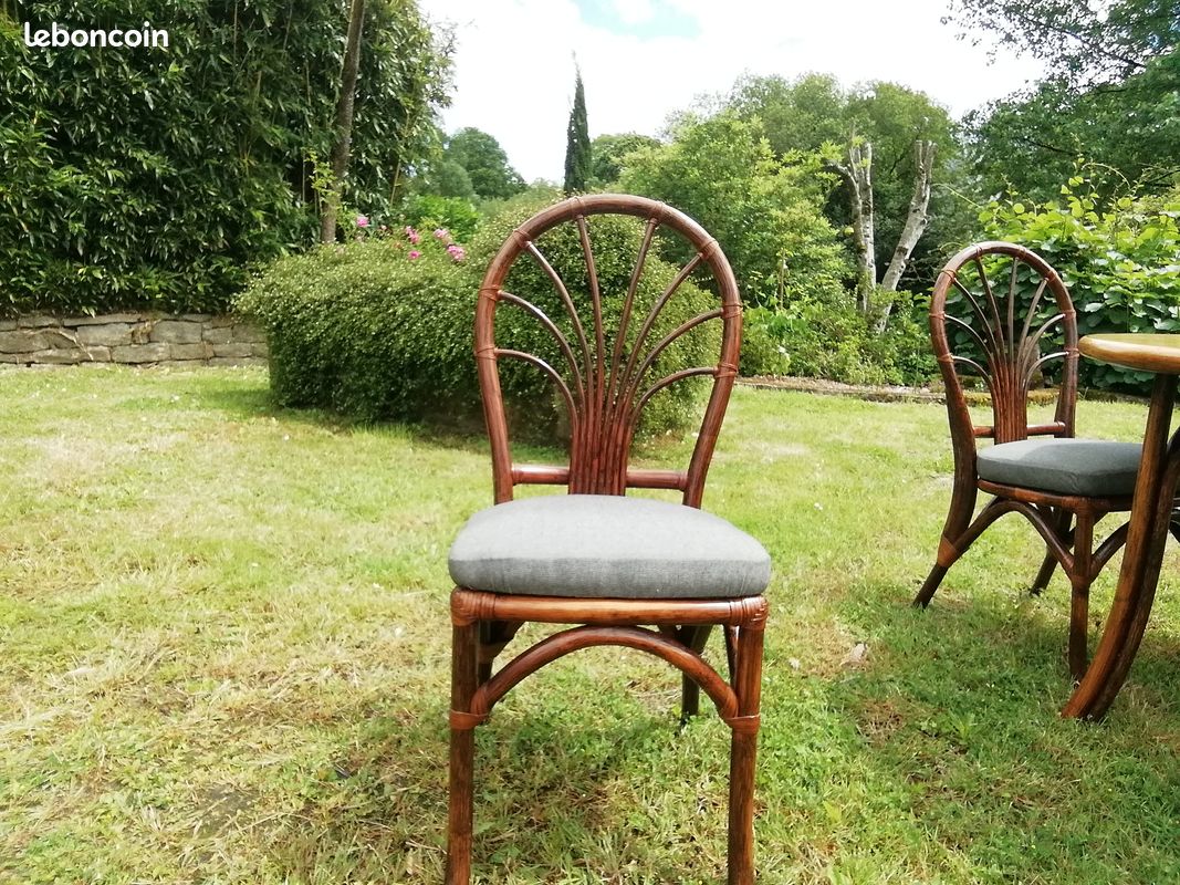 Table et chaises en rotin (image 3)