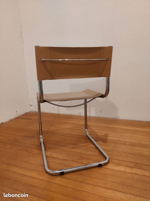 6 Chaises design cuir tube chromé (image 3)