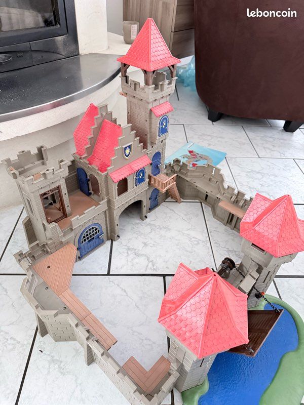 1 PLAYMOBIL Accessoire Château Fort Roi Reine Siège Fauteuil Bleu Foncé - Foto 10