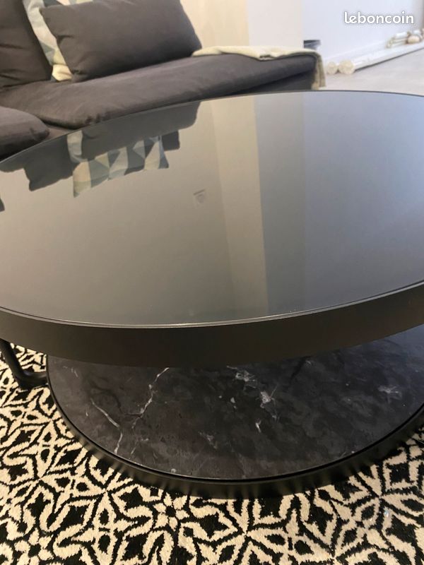 Table basse FROTORP verre + effet marbre (image 4)