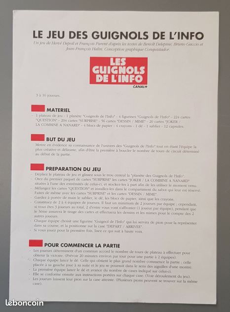 Jeu de société vintage "Les Guignols de l'info" complet très bon état (image 4)