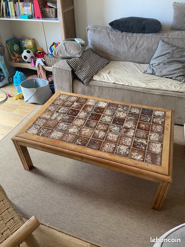 Table basse vintage en grès 70s (image 1)