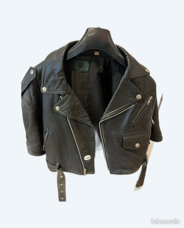 Veste Jean Paul Gaultier En Jean Et Cuir - Taille 42, Occasion Très Bon état, Thème Marin