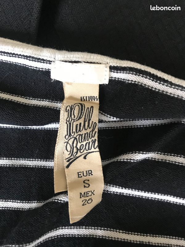 Veste gilet noir et blanc à rayures chic vintage Pull & Bear taille 36 (image 5)