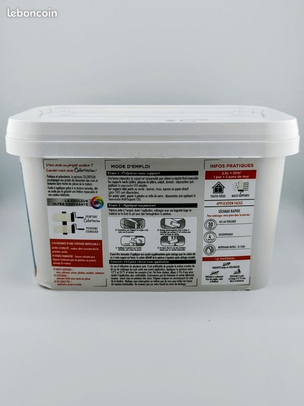 Peinture 3V3 COLORISSIM Multi-supports, couleur BLEU ACAPULCO MAT 2,5L (image 7)