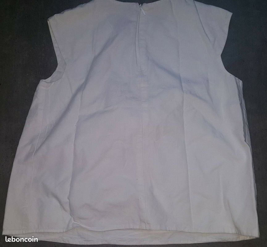 12 ans JACADI très chic blouse top blanc sans manches très bon état (image 4)
