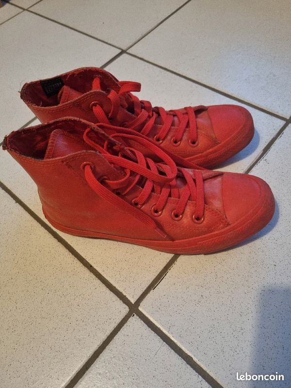 Converse hautes rouge T.37 (image 2)