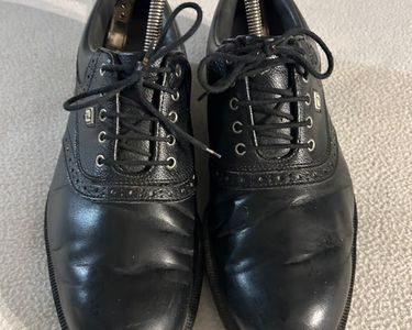 Oxfords FootJoy Vintage Cuir Noir – Taille 10D (43 EU) – Bout Cap Toe – Fabriqué USA