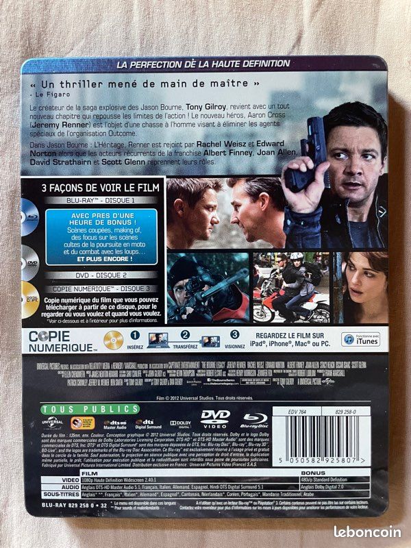Steelbook blu-ray + dvd Jason Bourne L’héritage (image 2)