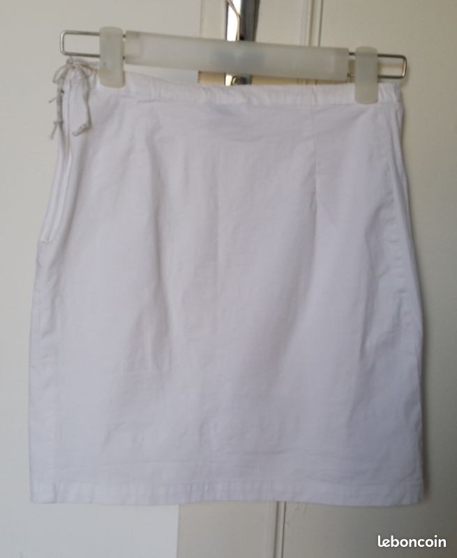 Mini jupe blanche originale vintage - Taille XS (34) (image 9)