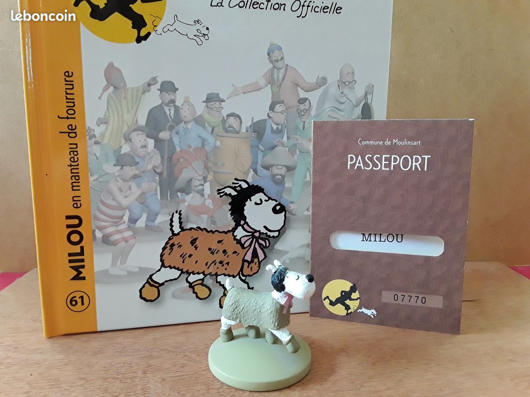 FIGURINE TINTIN N°61 MILOU EN MANTEAU DE FOURRURE COLLECTION OFFICIELLE