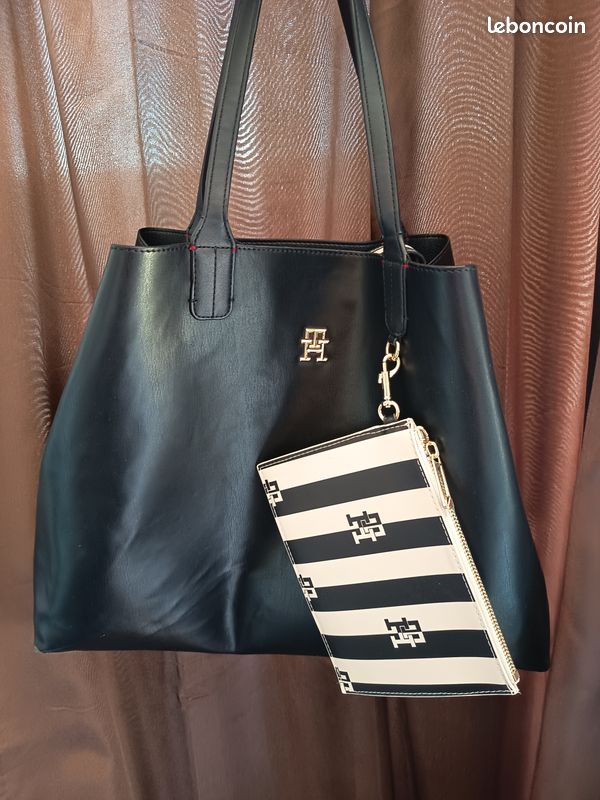 Sac Cabas Iconic Tommy Hilfiger Sac Cabas Iconic à Rayures Bleu