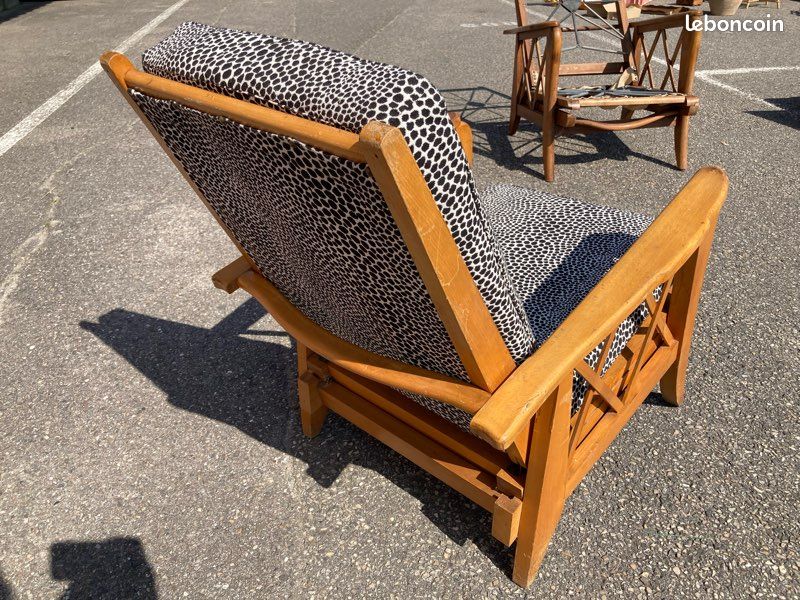 Paire de fauteuils grand repos année 50 (image 4)