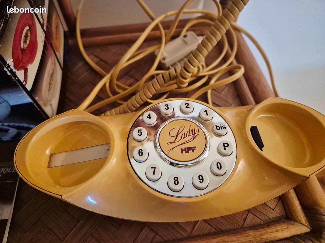 Ancien téléphone vintage orange (image 4)