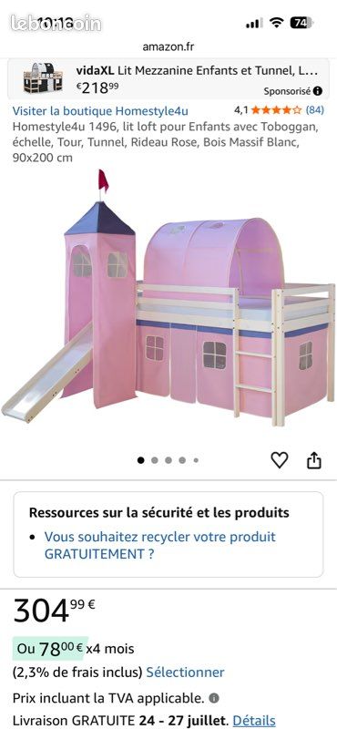 Lit enfant toboggan (image 2)