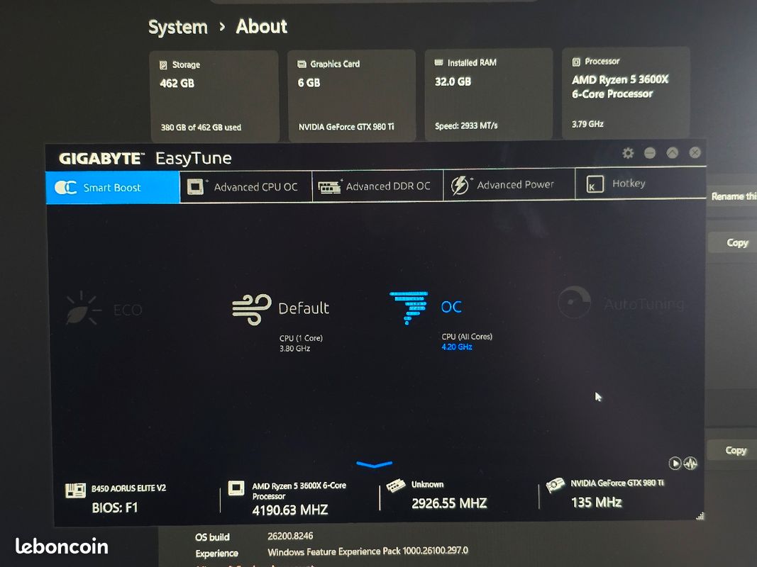 Gaming PC +2 écrans, win11, 4.2Ghz CPU, 32GB RAM, 6GB GPU (image 4)