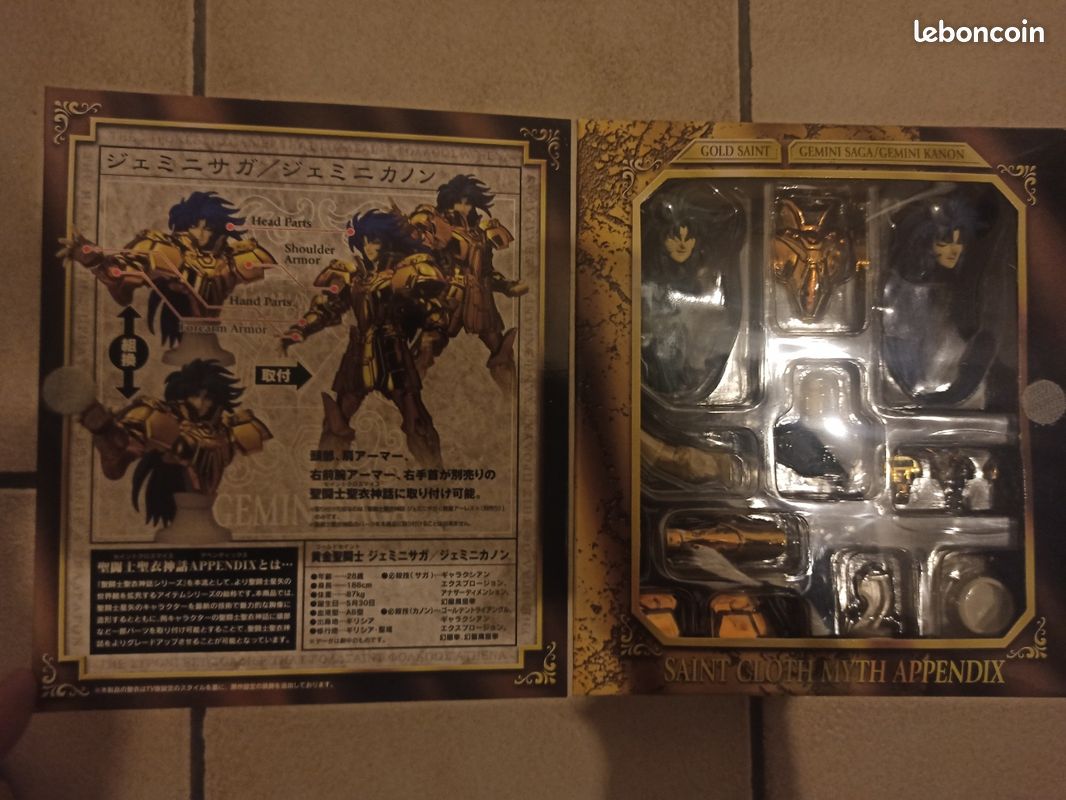 Figurine Saga & Kanon : Chevalier D'Or Des Gémeaux - Saint Seiya Myth Cloth Appendix Original Color Edition E101964