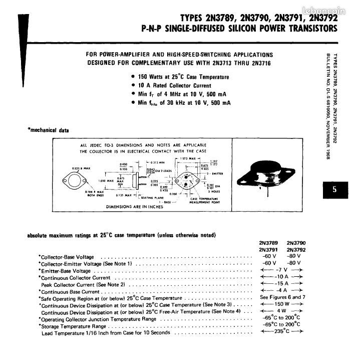 2 transistors complémentaires 2N3715-2N3790 (image 4)