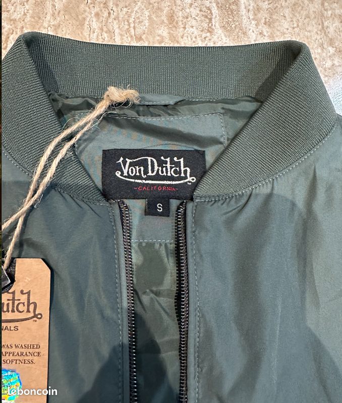 Blouson Bombers léger Kaki Nylon Kustom Army Pilote AirForce Von