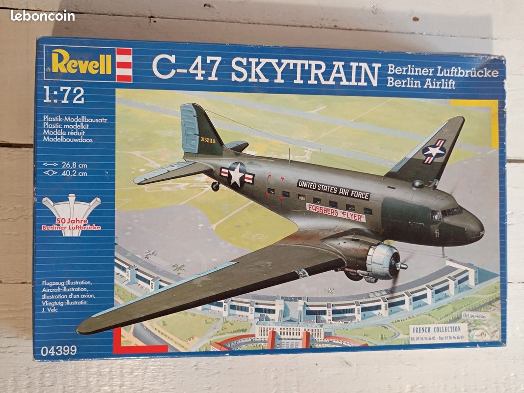 Maquette Avion C47 à Restaurer - Modèle Militaire (France, Échelle Inconnue)