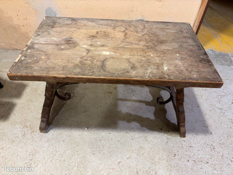 Table basse bois massif et fer (image 3)