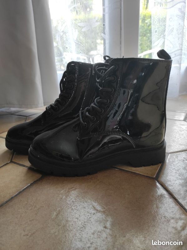Chaussures noir cuir femme neuf (image 1)
