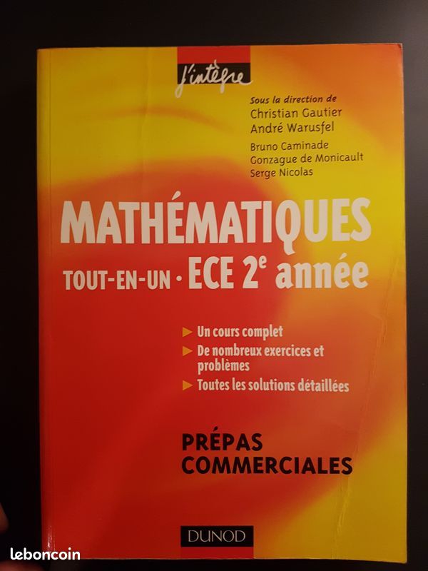 Livre Mathématiques ECE 2 pour 10 euros (image 1)