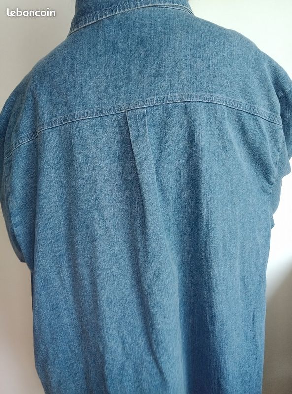 Chemise en jean bleu denim, veste, surchemise, western, fisherman (image 4)