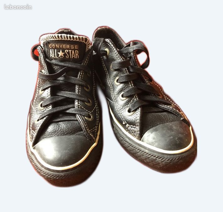 Converses basses cuir noir P36 Chaussures