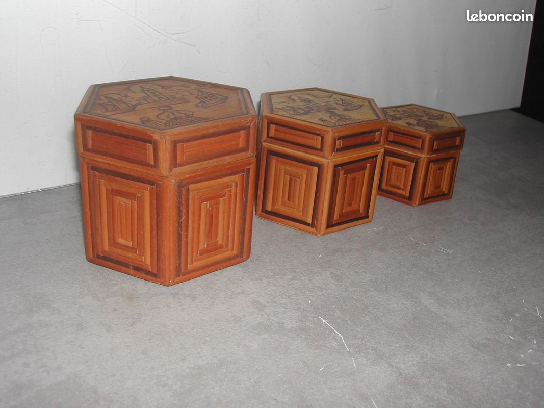 Coffret à Bijoux Hexagonal Vintage - Superbe Boîte De Rangement - Occasion Très Bon État